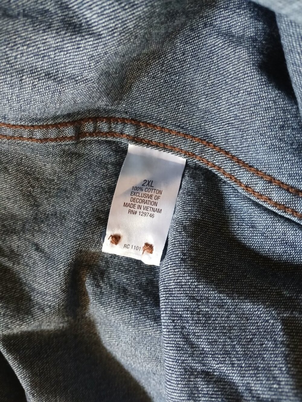 Ridgecut Denim Jean Button-Up Shirt 2XL Durable Workwear Outdoor Western Utility - Picture 6 of 6
